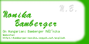 monika bamberger business card